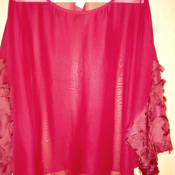 Studio nouveau sheer ruffles sleeve top 1X - Picture 1 of 4